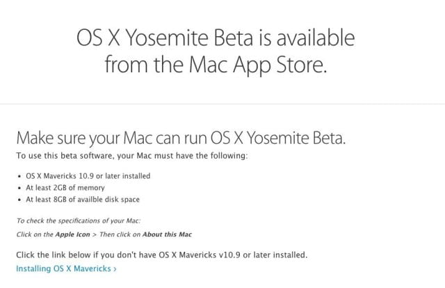 Come ottenere la versione beta di OS X Yosemite 1