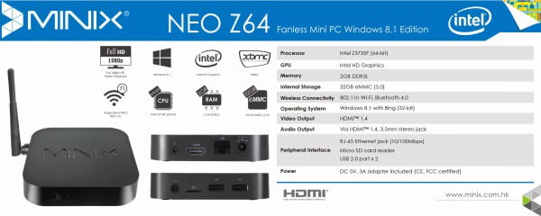 NEO Z64 Windows 8.1 Edition - Spec Sheet