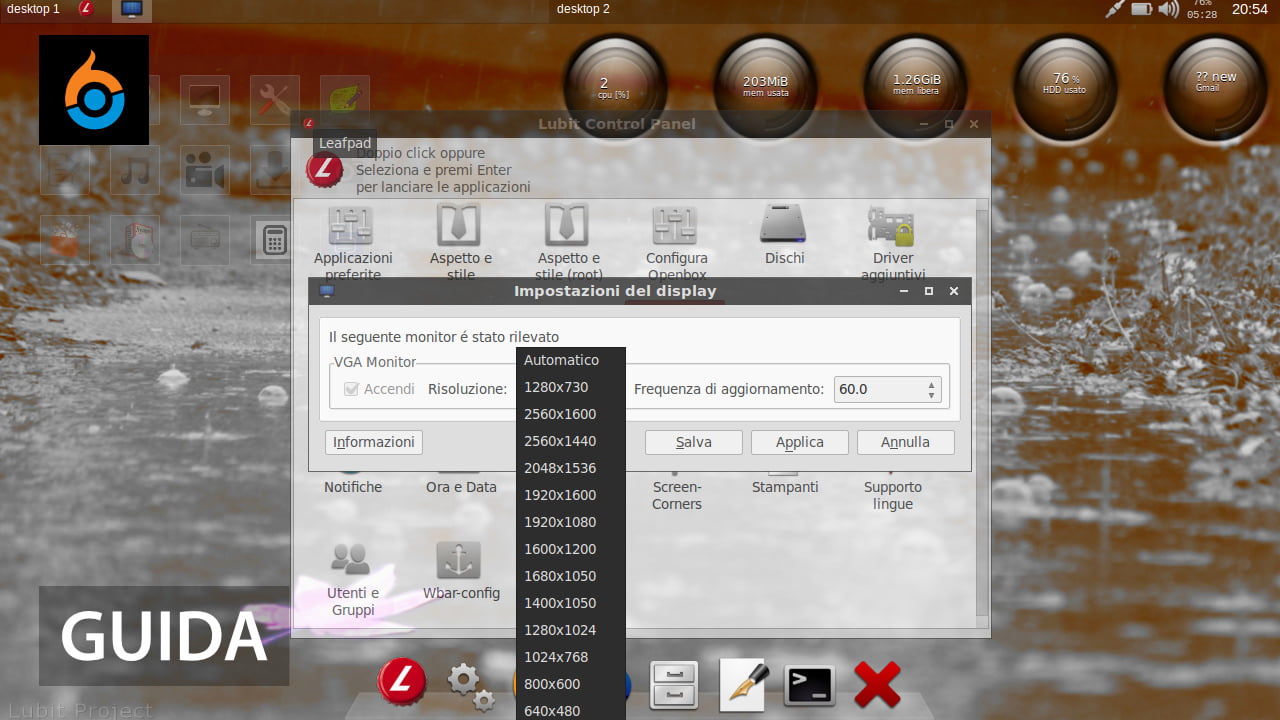 Lubit - Lubuntu attivare tutte le risoluzioni del monitor su Virtualbox 1