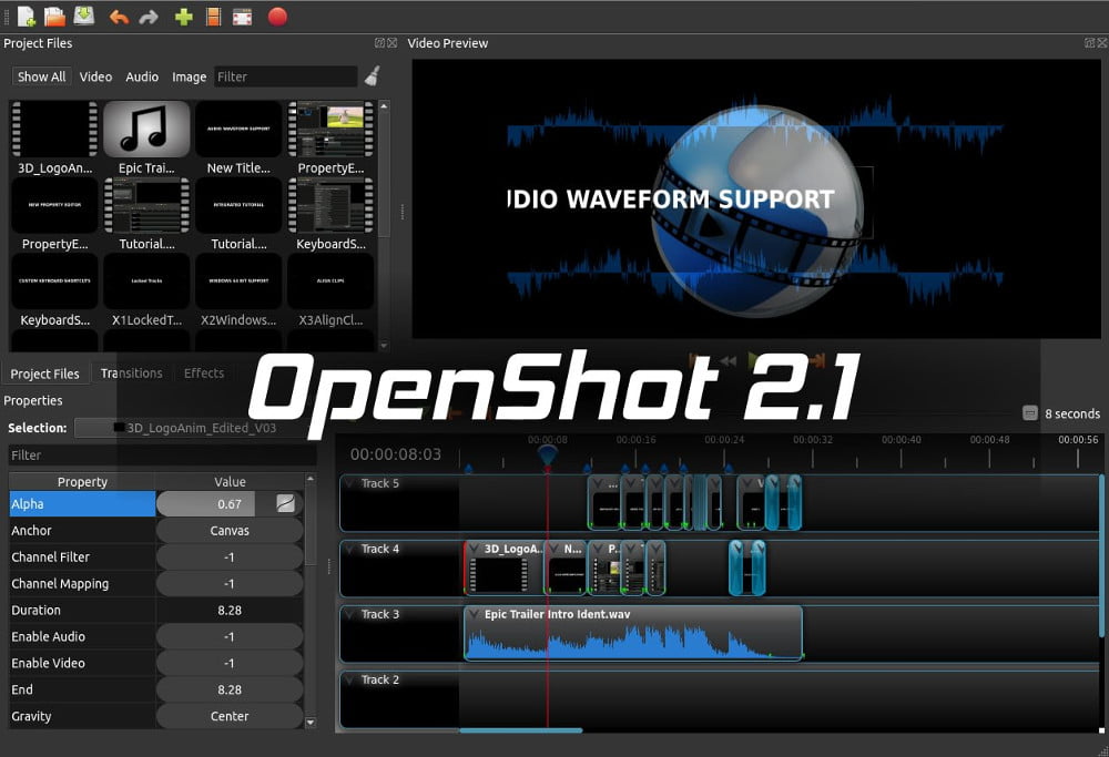 Rilasciato OpenShot 2.1, l'editor video multipiattaforma 1
