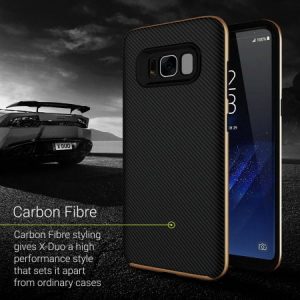 Custodia OLIXAR X-Duo Carbon Fibre Gold Samsung S8 7