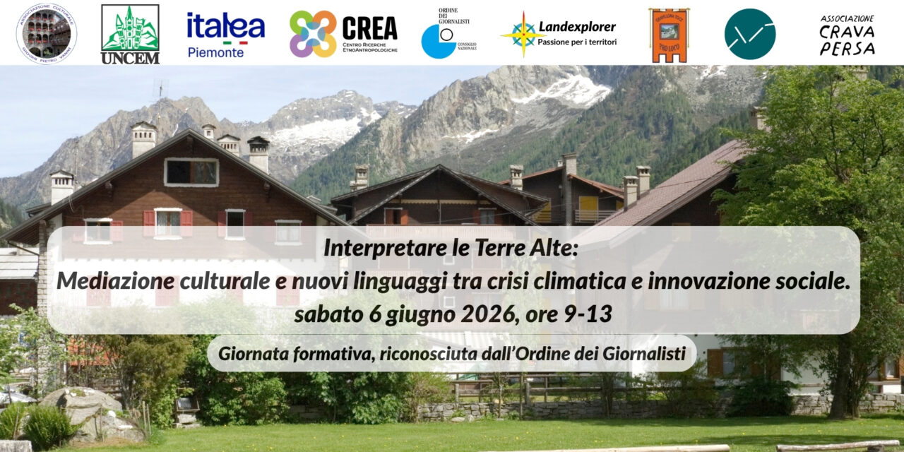 gruppo di case a Macugnaga utilizzato come copertina dell'evento interpretare le Terre Alte